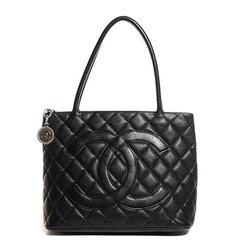 chanel caviar 18851352|CHANEL Caviar Quilted Medallion Tote Black .